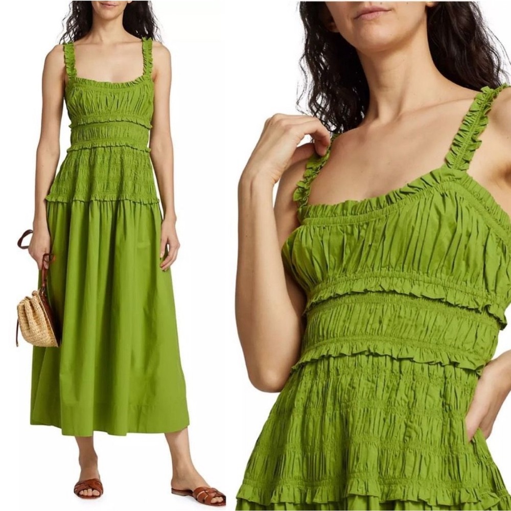 DÔEN Marianne Smocked Green Dress